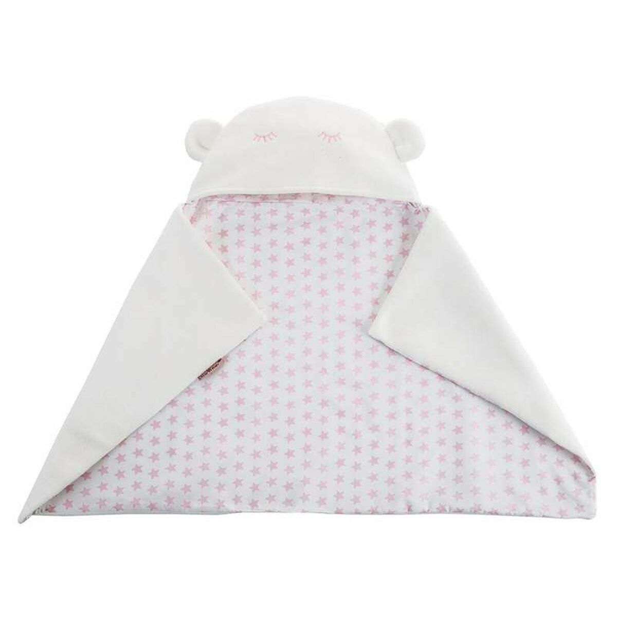 Manta para Bebe Reversible Con capucha Rosa