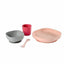 Set de Vajilla Beaba Rosa Salmon Gris